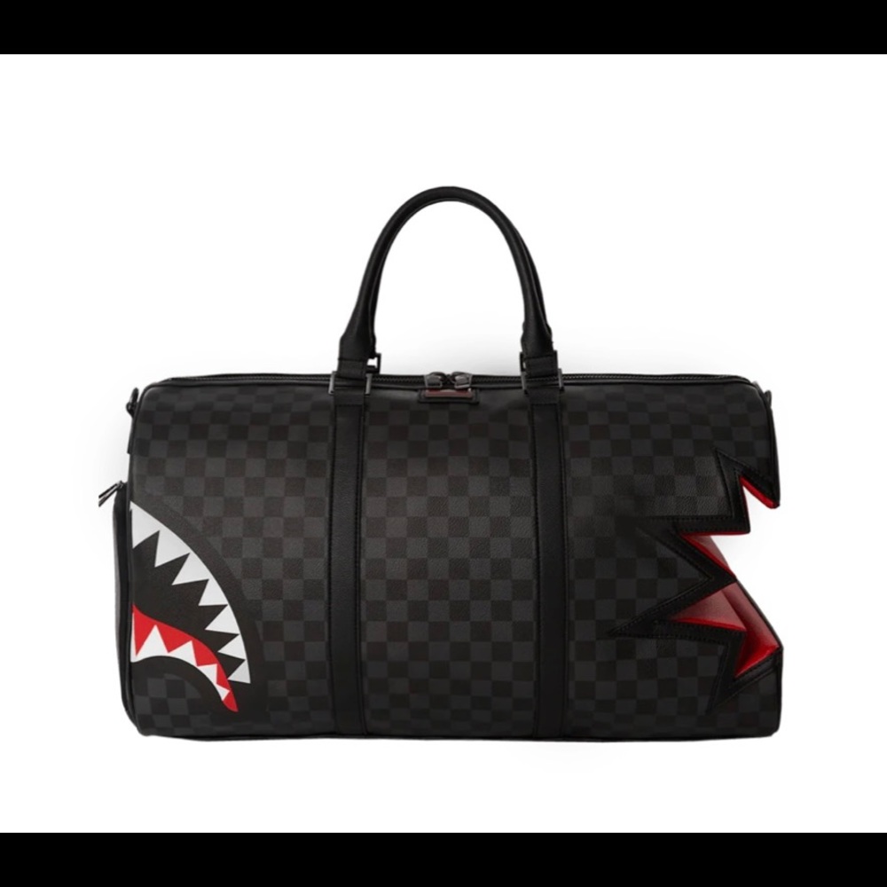 NWT Sprayground Shark Bite Sharks Gray Duffle in Paris Gray